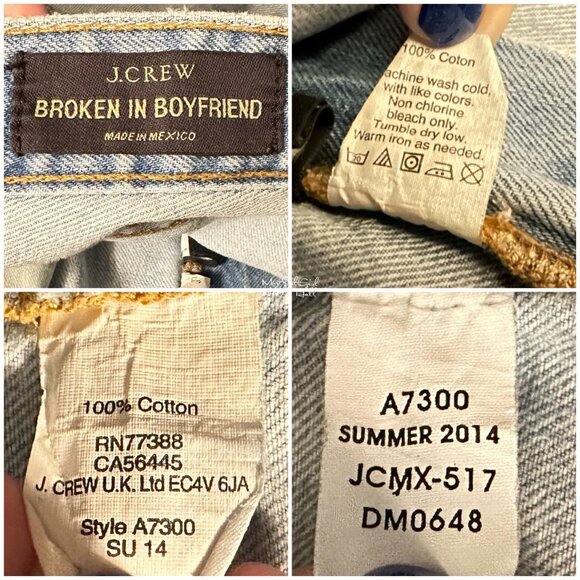 J. Crew Light Wash Broken-In Boyfriend Patched Distressed Jeans Size 30 - Picture 5 of 5